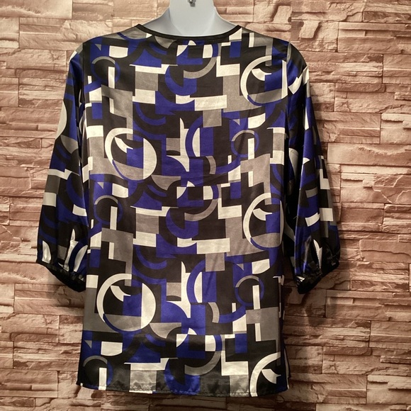 Sag Harbor Blue and White Blouse L - Picture 3 of 7